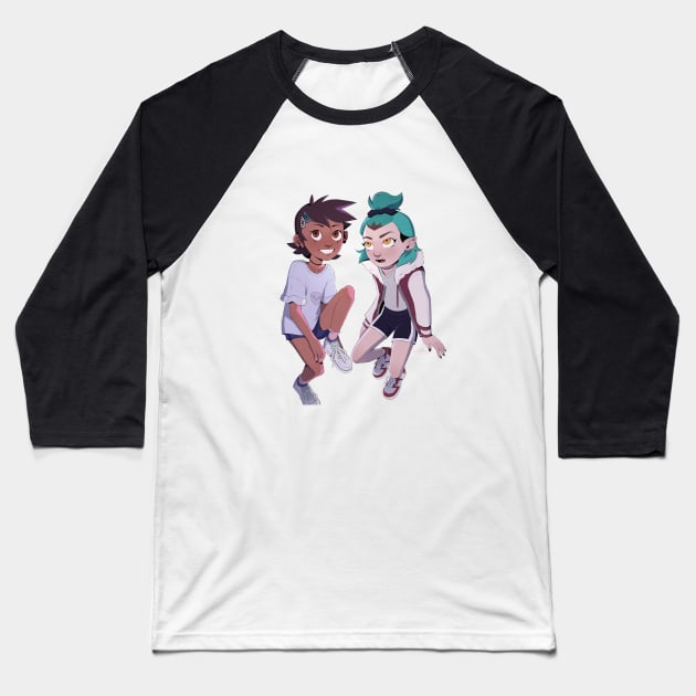 Owl girls Baseball T-Shirt by LanxiArts